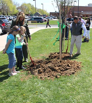 Freeholder Deputy Director Serena DiMaso celebrates Arbor Day with Village Elementary School in Holmdel.